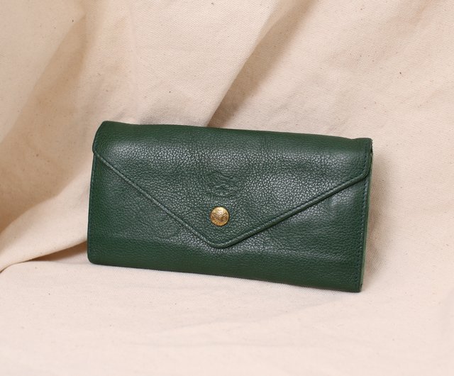 Back to Green:: IL BISONTE emerald vintage wallet - Shop back-to