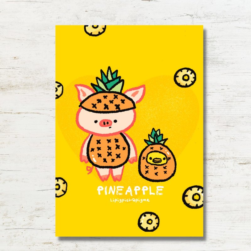 Summer Pineapple Pig PIGPICK postcard - Cards & Postcards - Paper 