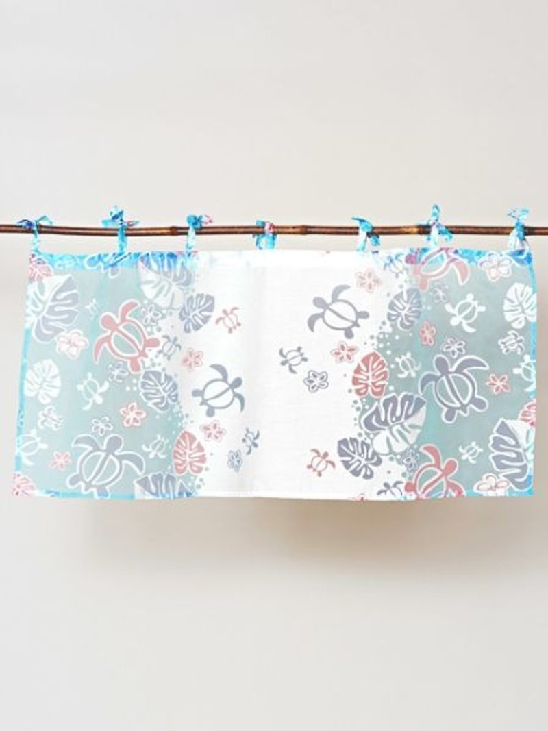 【Pre-order】 ✱ Hawaiian turtles short curtain left ✱ A. Turquoise turquoise - Items for Display - Cotton & Hemp Multicolor