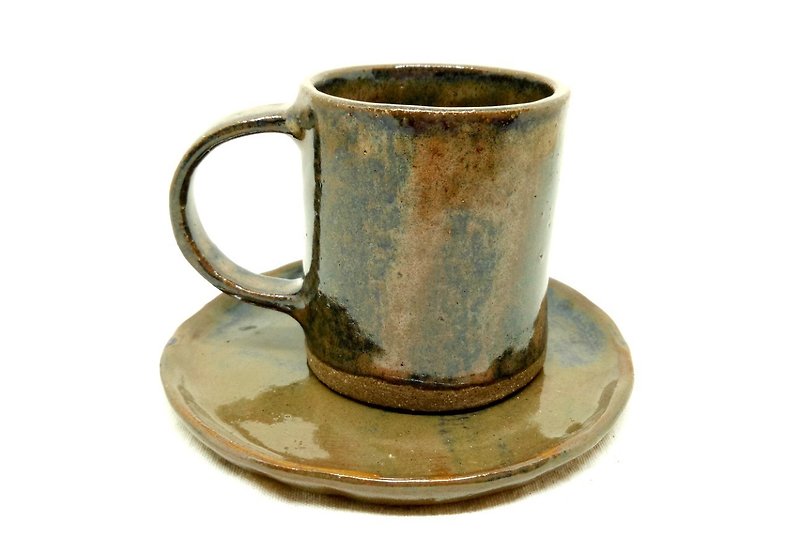小陶杯盤組 - 花瓶/陶器 - 陶 咖啡色