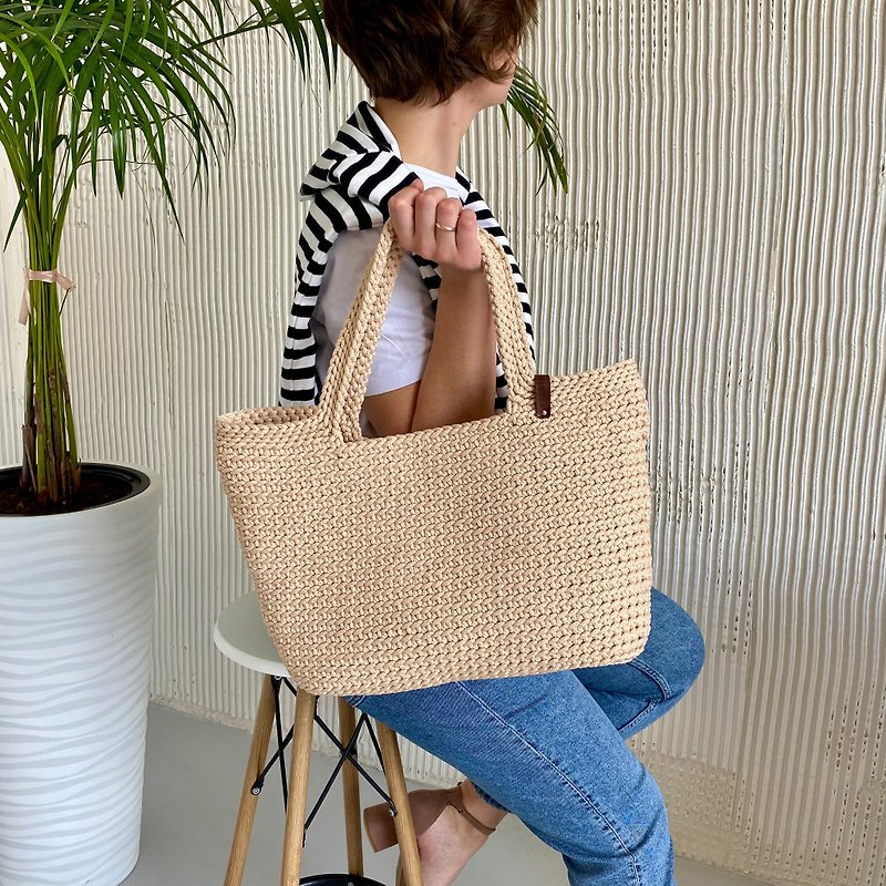 聚酯纖維 手提包/手提袋 多色 - Crochet Bag, Handbag, Color bag.