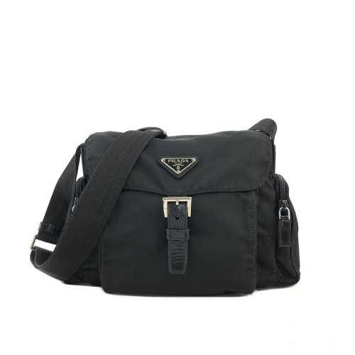 プラダ トライアングルロゴ ナイロンレザー ショルダーバッグ PRADA プラダ トライアングルロゴ ナイロン レザー ホーボー