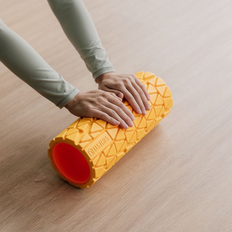 【USHaS ‧ 瑜癒】瑜珈運動按摩舒壓滾筒 晨曦黃 台灣製造 - 運動用品/健身器材 - 其他材質 黃色