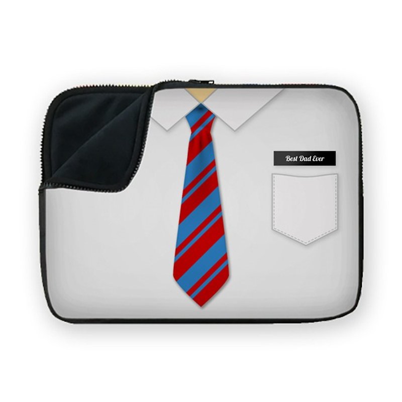 Customized Dad's uniform COSMOS laptop sleeve - กระเป๋าแล็ปท็อป - เส้นใยสังเคราะห์ ขาว
