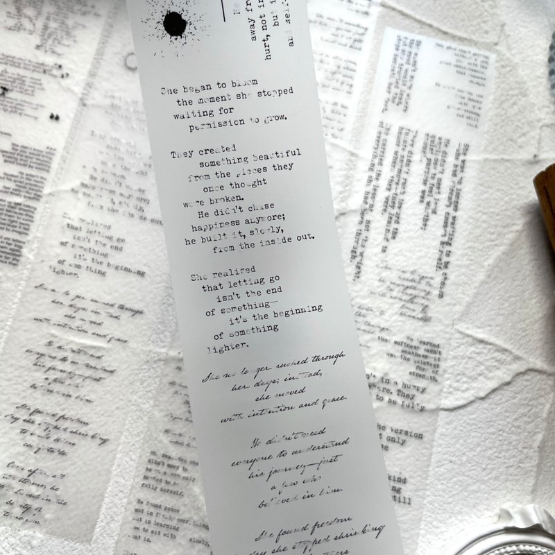 復古文字掩蔽膠帶 - 貼紙 - 其他材質 黑色