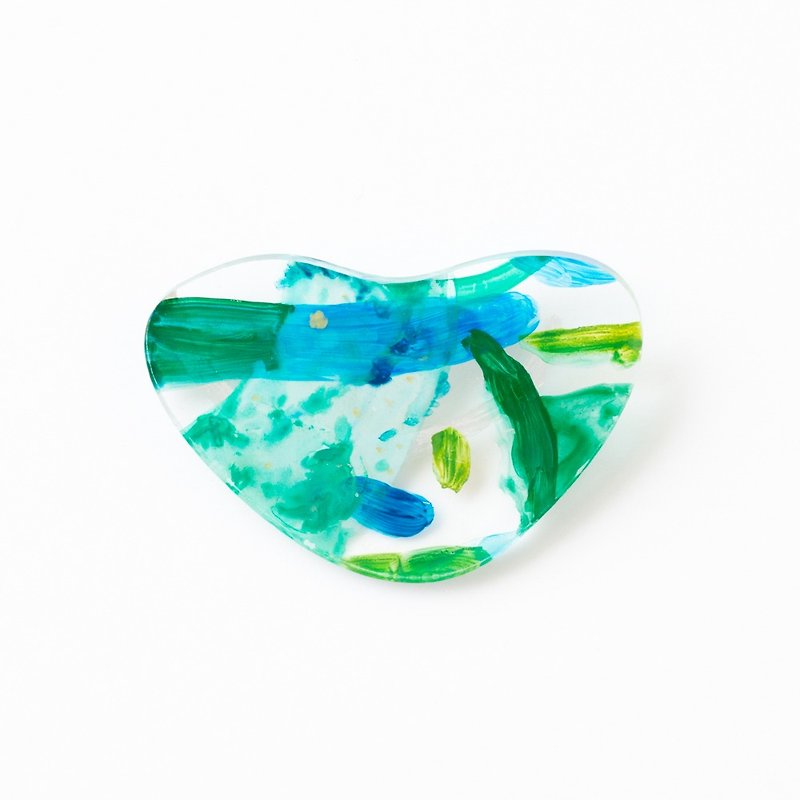 Picture brooch - Brooches - Acrylic Green