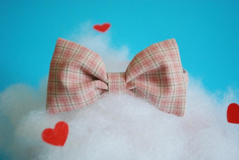 A-NI Dog Collar and Puppy Valentine's version - 項圈/牽繩 - 棉．麻 粉紅色