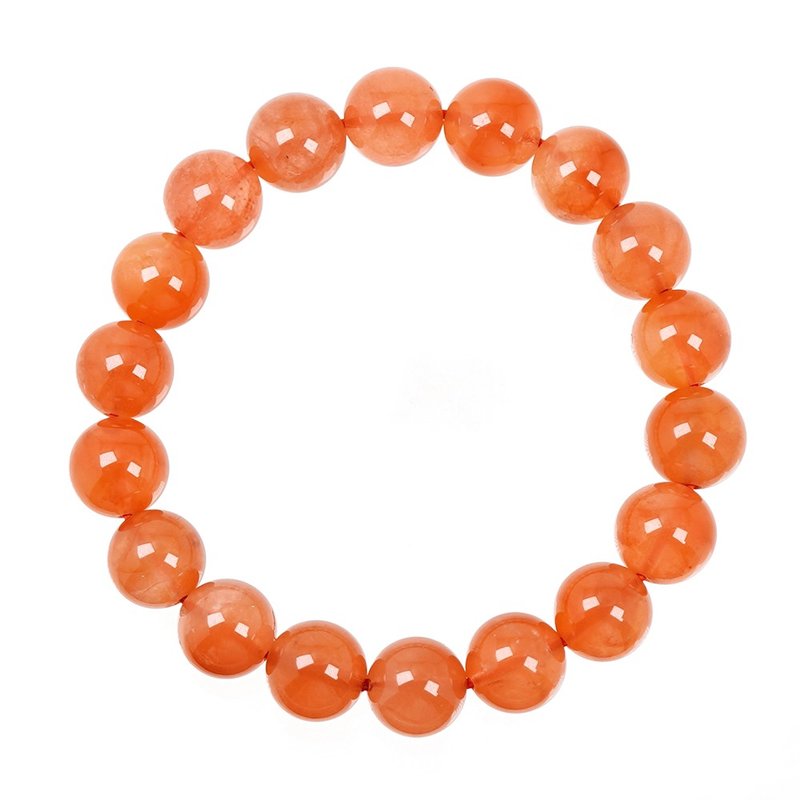 【正佳珠寶】紅兔毛水晶 嬌橙兔毛 10.4-10.8mm 紅兔毛手珠 - 手鍊/手環 - 半寶石 多色