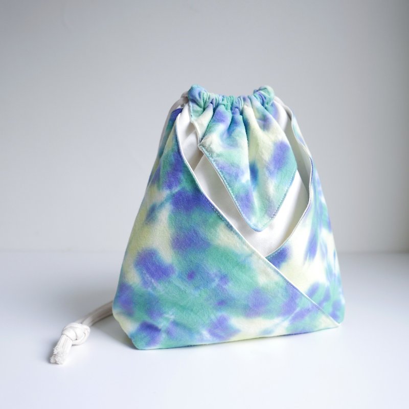 Tie dye/handmade/Kimono bag/hand bag/shoulder bag :Emerald: - กระเป๋าแมสเซนเจอร์ - ผ้าฝ้าย/ผ้าลินิน สีเขียว