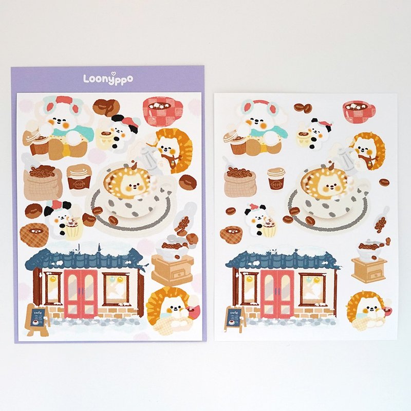 Snow café sticker - 貼紙 - 紙 