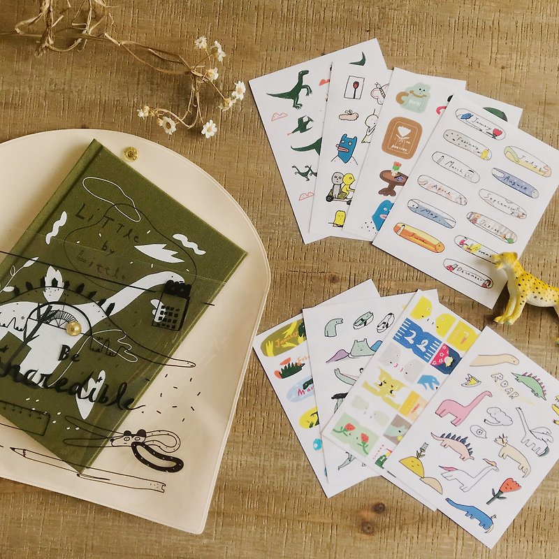 ON SALE! SPECIAL PACK 11+1 schedule book + 8 STICKERS + FLAT BAG - Notebooks & Journals - Paper Green
