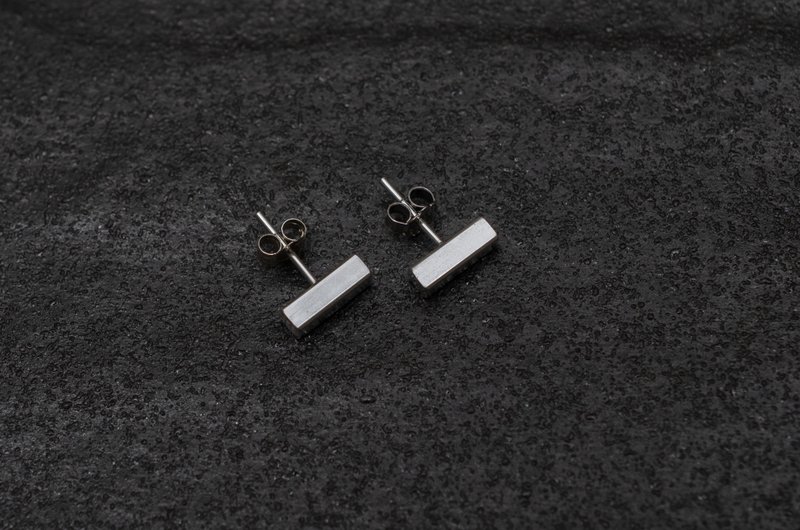 Sterling silver building block earrings - Earrings & Clip-ons - Silver Silver