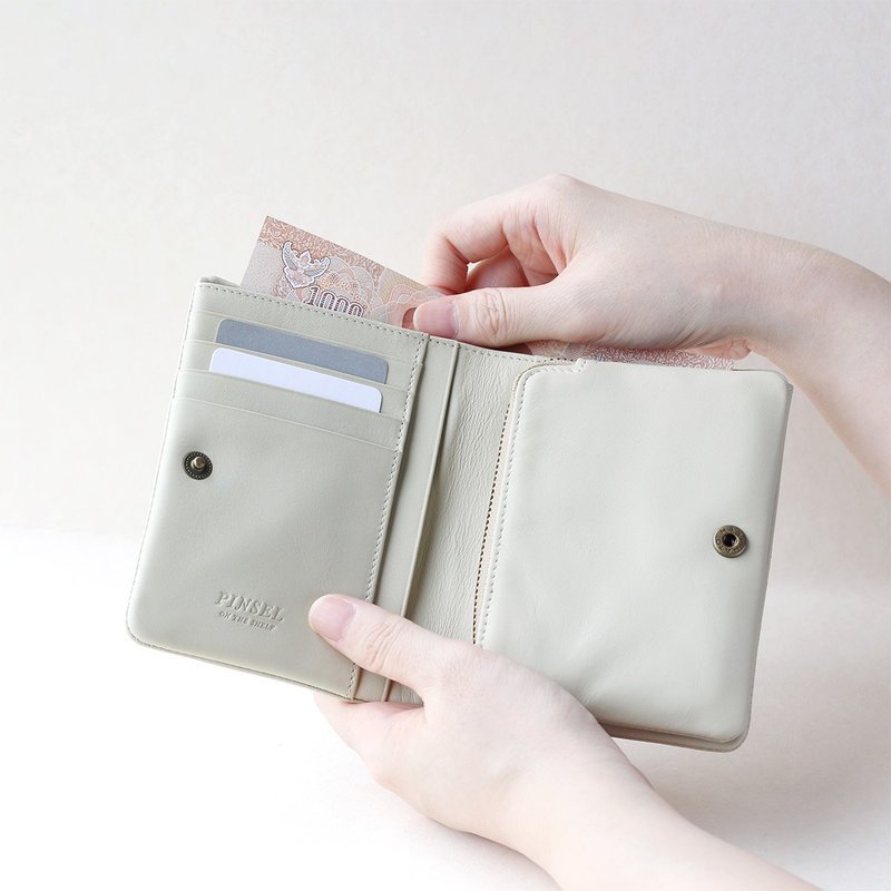 pinsel wallet : tofu cream - 錢包/皮夾/長短夾 - 真皮 