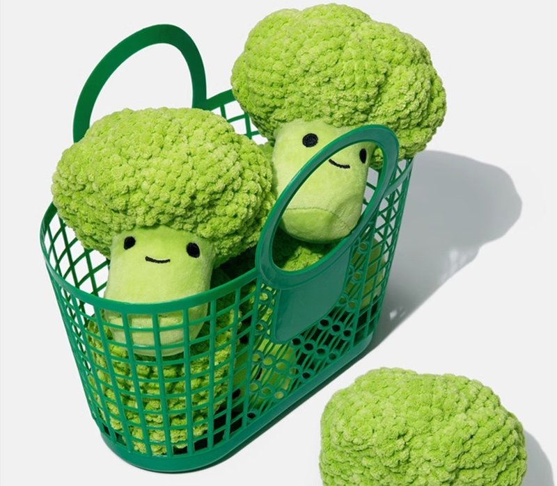 【Broccoli】 Teeth cleaning simulation broccoli self-entertainment sound toy - Pet Toys - Cotton & Hemp Green