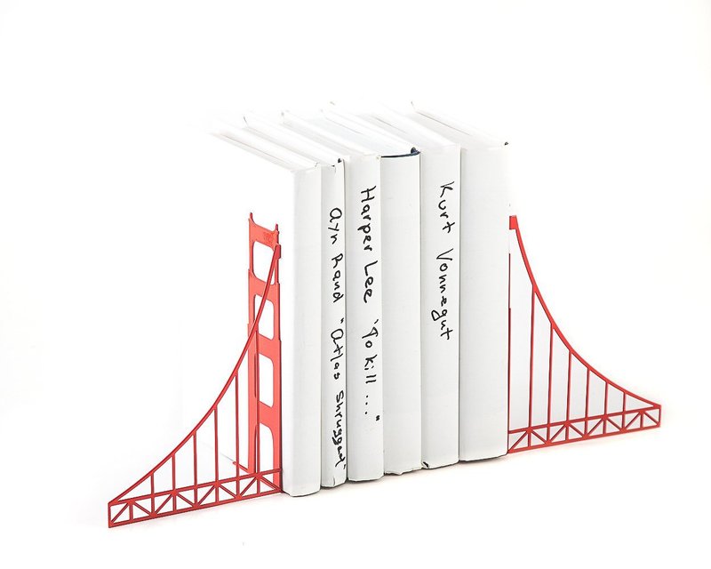 Metal Bookends // Golden Gate Bridge // San Francisco // FREE SHIPPING // - Items for Display - Other Materials Red