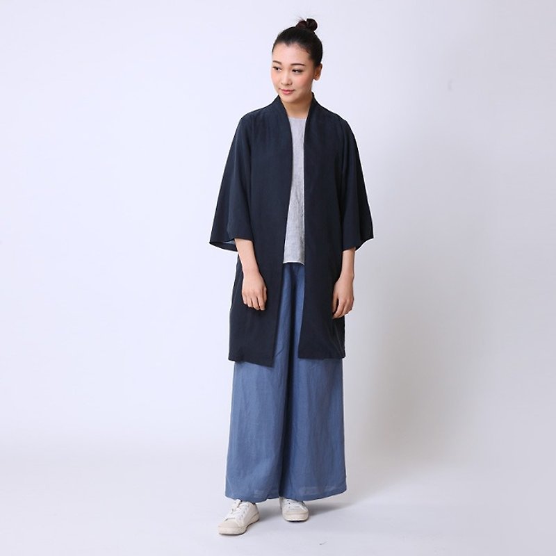 BUFU  Zen-style tencel oversize jacket  O151216 - ジャケット - その他の素材 ブルー
