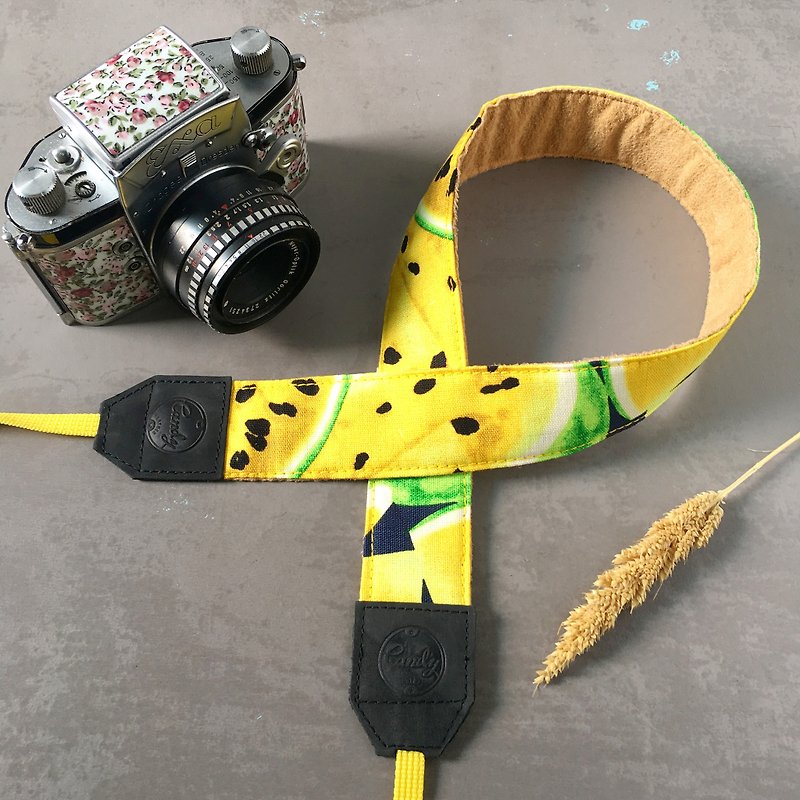 Yellow Water Melon Camera Strap - 菲林/即影即有相機 - 棉．麻 黃色