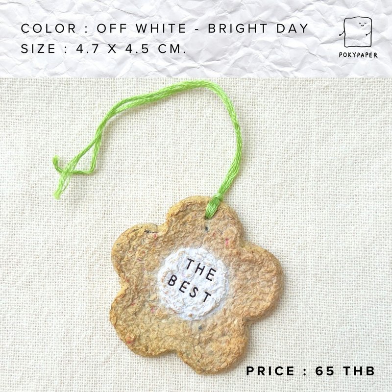 แท็ก/การ์ด รูปทรงดอกไม้ Off white - Bright day - อื่นๆ - กระดาษ 