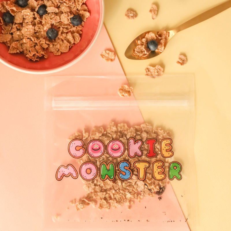 Cookie Monster Anti Bacterial Velcro Reusable Eco Bag (Size Small) 10 pieces - กล่องเก็บของ - พลาสติก หลากหลายสี