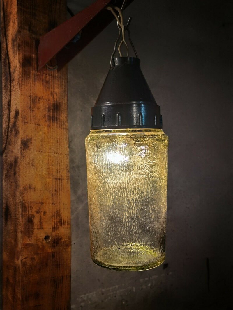 Soviet lamp, Vintage ussr industrial pendant, Loft chandelier, industrial 1970s - 燈具/燈飾 - 其他材質 透明