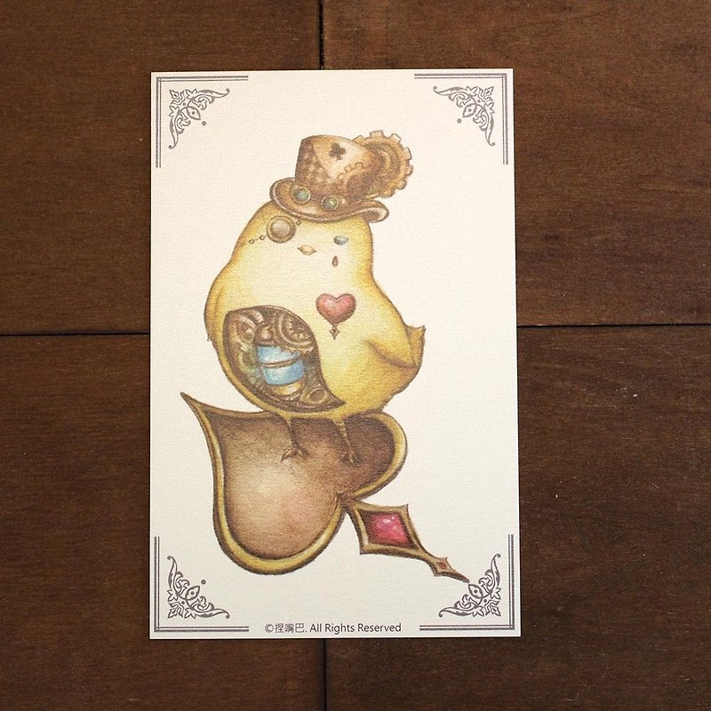 Steampunk Series-Chick Postcard - Cards & Postcards - Paper Yellow