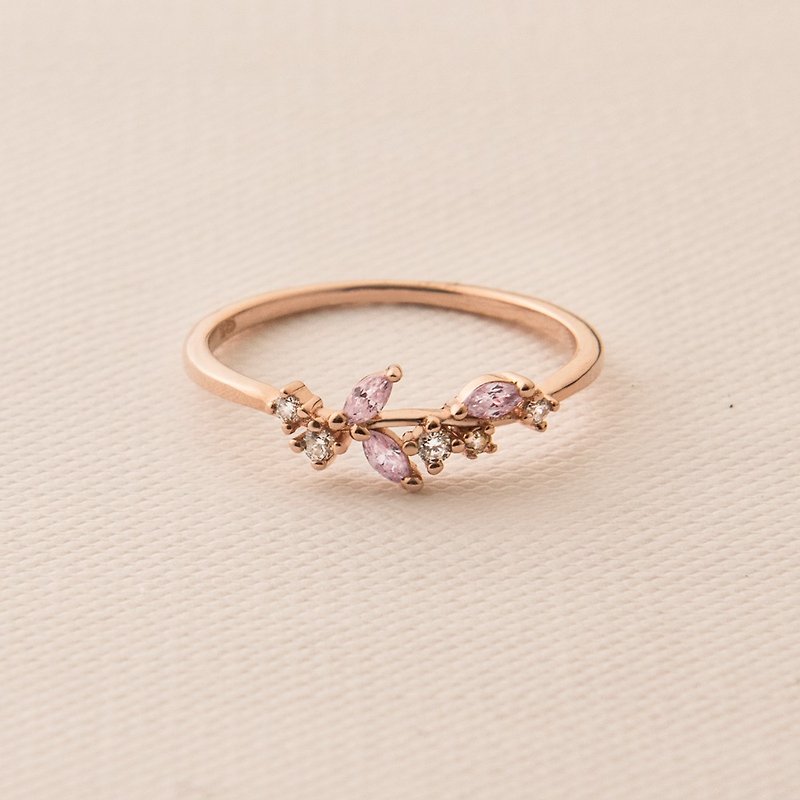 Pale abundant Stone Silver Ring - Silver / Rose Gold / 18K gold - General Rings - Sterling Silver Multicolor