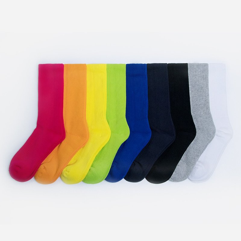 [WARX Antibacterial and Deodorant Socks] Classic Plain Tall Socks (9 Colors in Total) - ถุงเท้า - ผ้าฝ้าย/ผ้าลินิน 