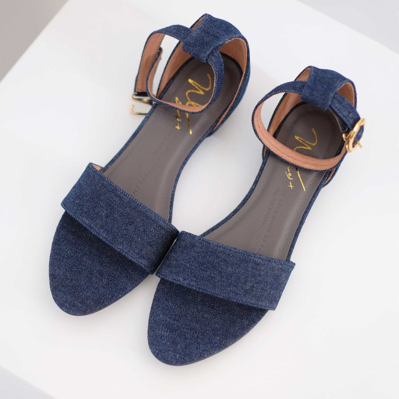 Denim Oné (深藍) Sandals | WL - 涼鞋 - 棉．麻 藍色
