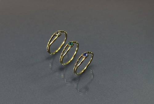 Maple jewelry design 施華洛世奇優雅線條黃銅戒
