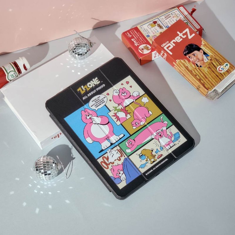 ZIZONE Pingo comic style iPad tri-fold protective case - เคสแท็บเล็ต - พลาสติก หลากหลายสี