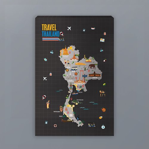 tommygift Thailand Travel Magnet Board 40×60 cm