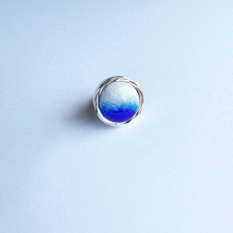 Silver Lapelpin Royal Blue Cloisonne Lapel Pin Tie Tack Pure Silver Cloisonne - Ties & Tie Clips - Other Materials Blue