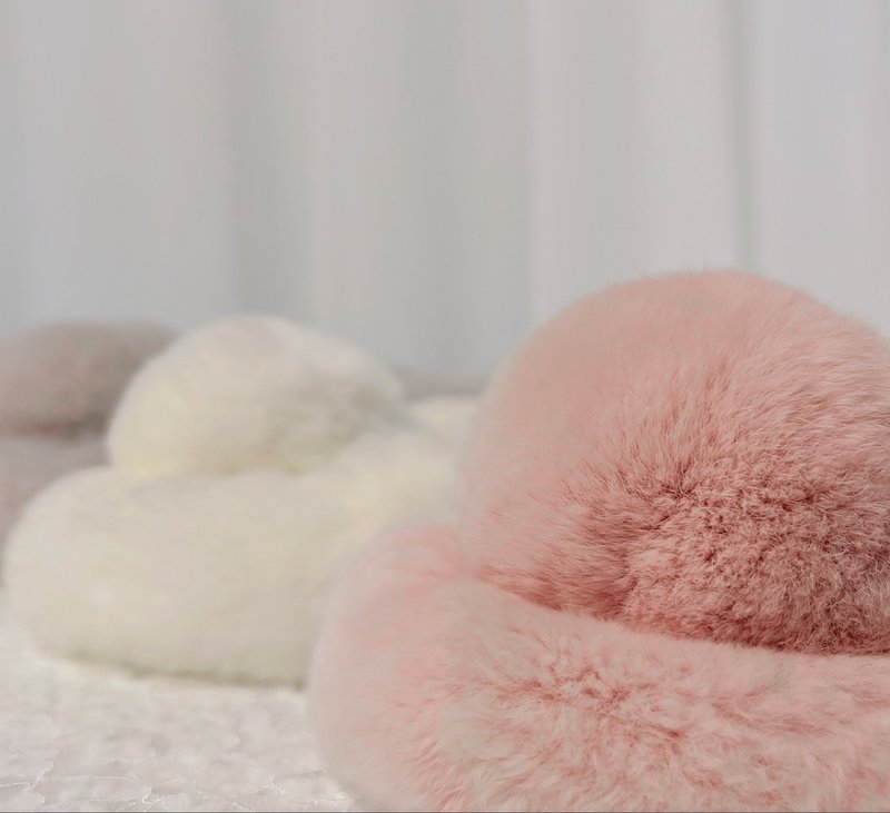 Thickened warm double-sided fur rabbit fur all-match scarf - Other - Other Materials Pink