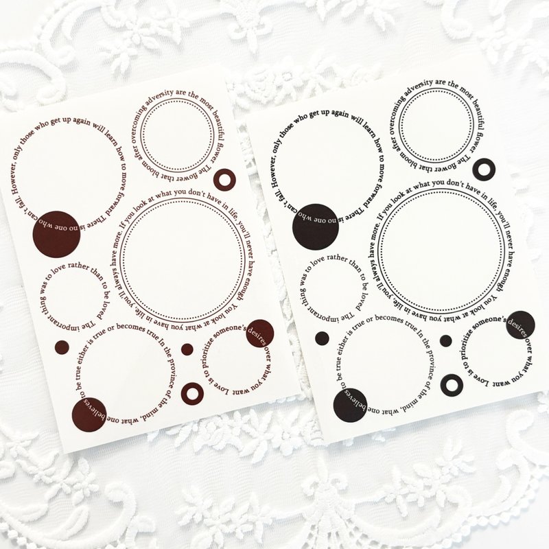 Circular Lettering Transparent Sticker - 貼紙 - 其他材質 黑色