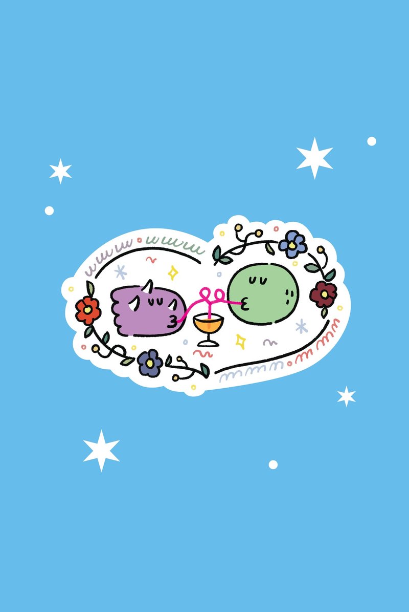 Jurawrsic Die-Cut Waterproof PVC Sticker – sharing is caring - 貼紙 - 紙 白色