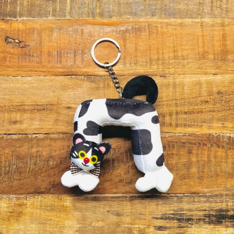 猫のㄇ/注音記号キャラクターぬいぐるみ/リボンの柄はランダム/猫キー - キーホルダー・キーケース - コットン・麻 多色
