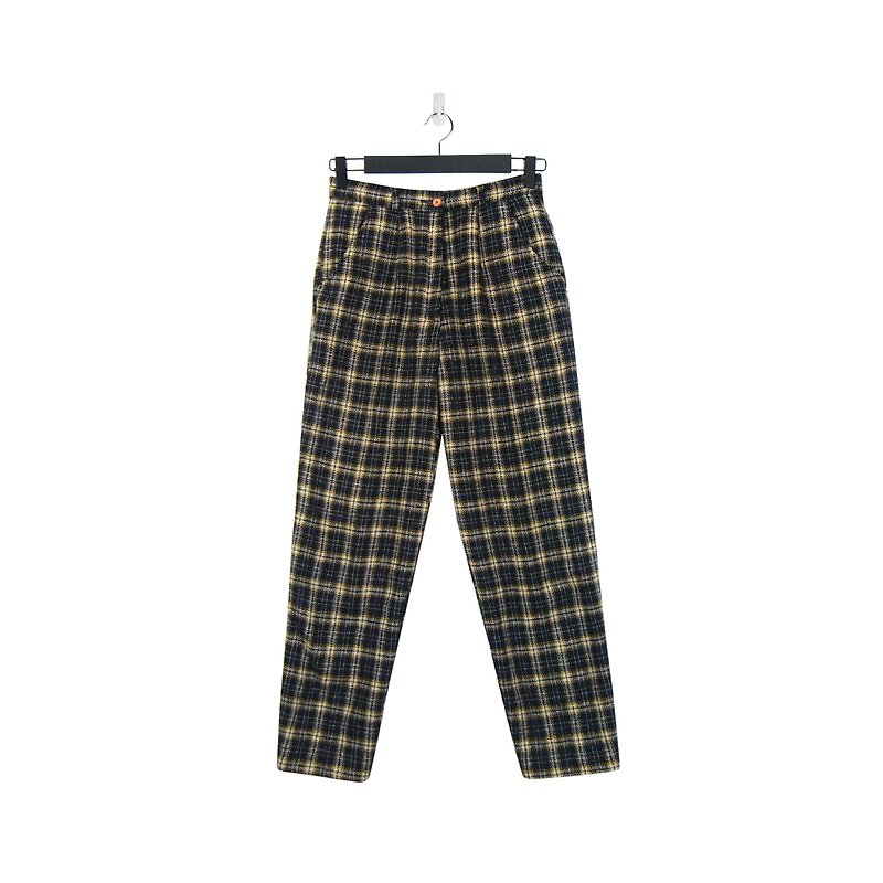 A‧PRANK :DOLLY :: Black and Yellow Dotted Checkered Pants (P802131) - กางเกงขายาว - ผ้าฝ้าย/ผ้าลินิน สีดำ