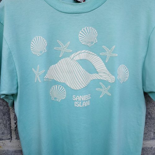 Vintage Single Stitch Sanibel Island Florida T-Shirt Green XL 海外