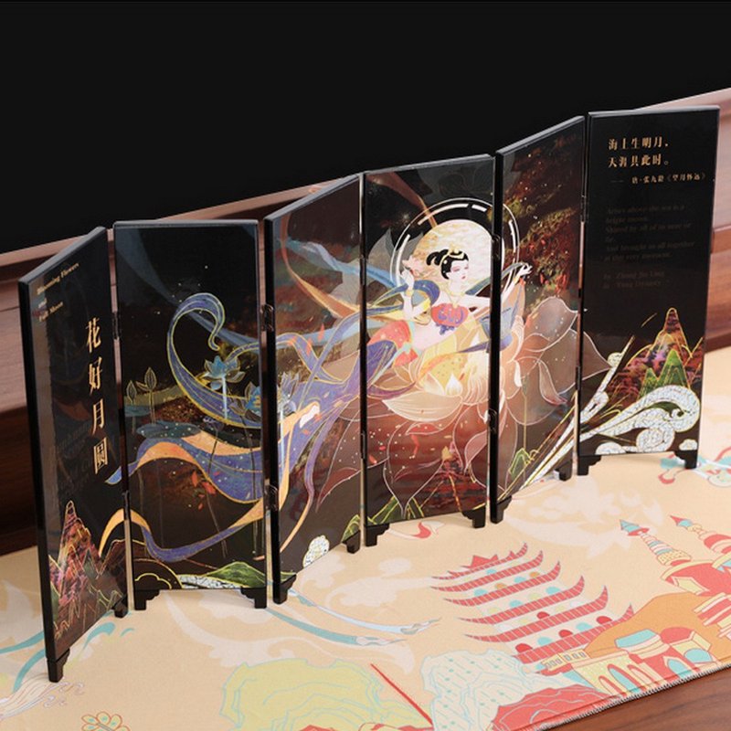 敦煌文創 | 飛天攬月桌面屏風 擺飾工藝品 禮盒裝 - 擺飾/家飾品 - 木頭 