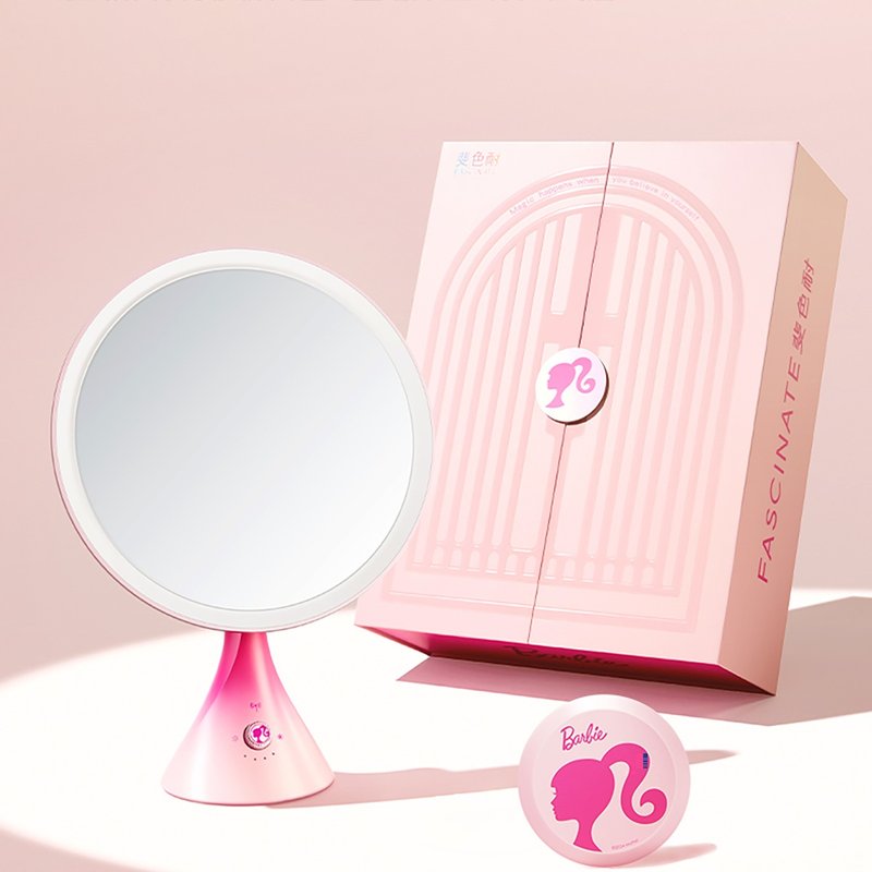 [Free shipping] Feisenai small waist Barbie small magic mirror desktop smart LED makeup mirror with light - Makeup Brushes - Other Materials 