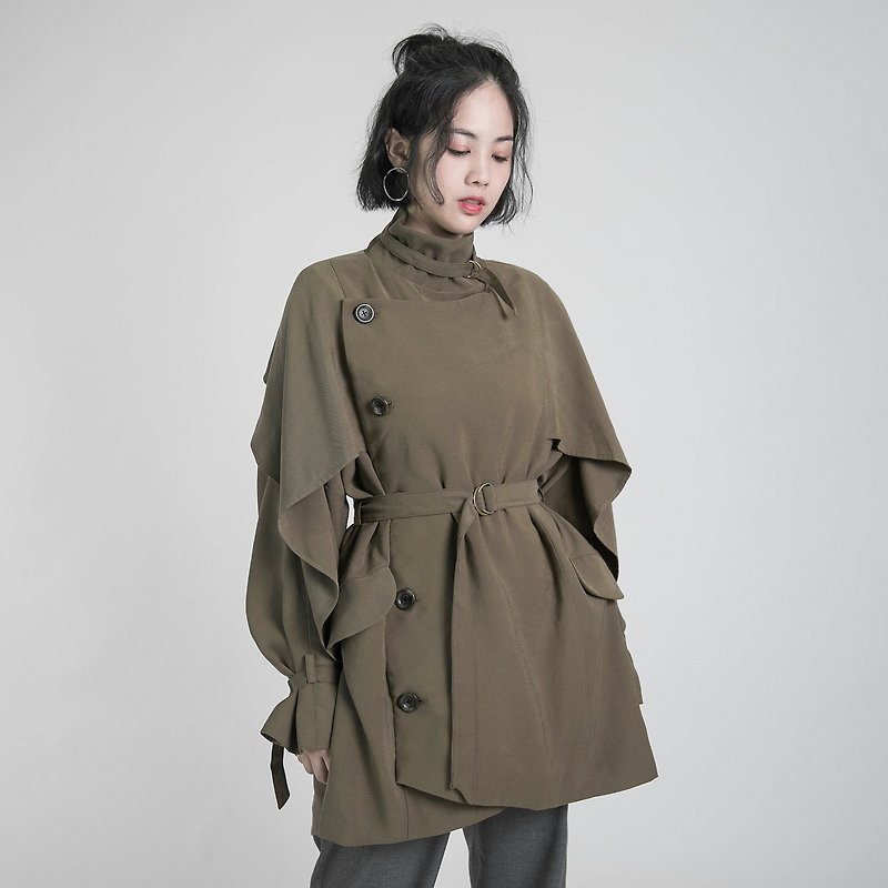 [Classic and Original] Freud_Freud Coat_CLO502_Army Green - Women's Blazers & Trench Coats - Cotton & Hemp Green