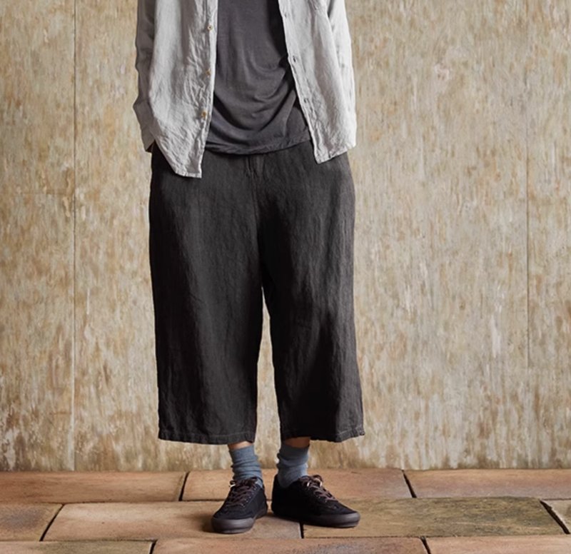 復古文青 漢麻褲子透氣休閒長褲 - 女裝闊腳褲/長褲 - 其他材質 多色