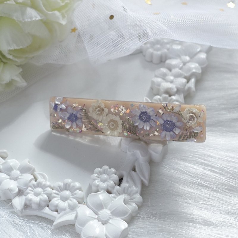 原創 乾燥花 髮圈 髮夾  橡筋 滴膠 樹脂 Resin Hair Clip - 髮夾/髮圈 - 其他材質 