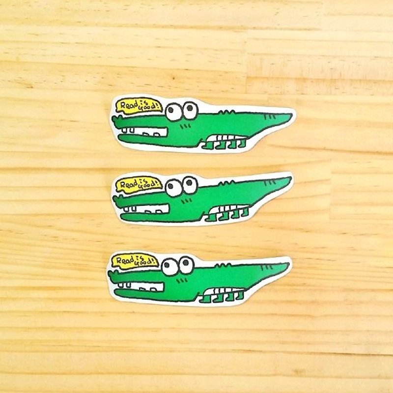 1212 design fun funny stickers waterproof stickers everywhere - Crocodile Dundee - สติกเกอร์ - กระดาษ สีเขียว