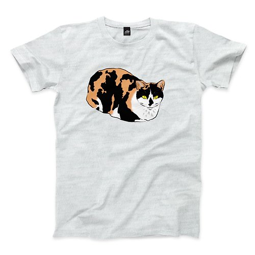 ViewFinder 打翻墨汁的貓 - 淺麻灰 - 中性版T恤