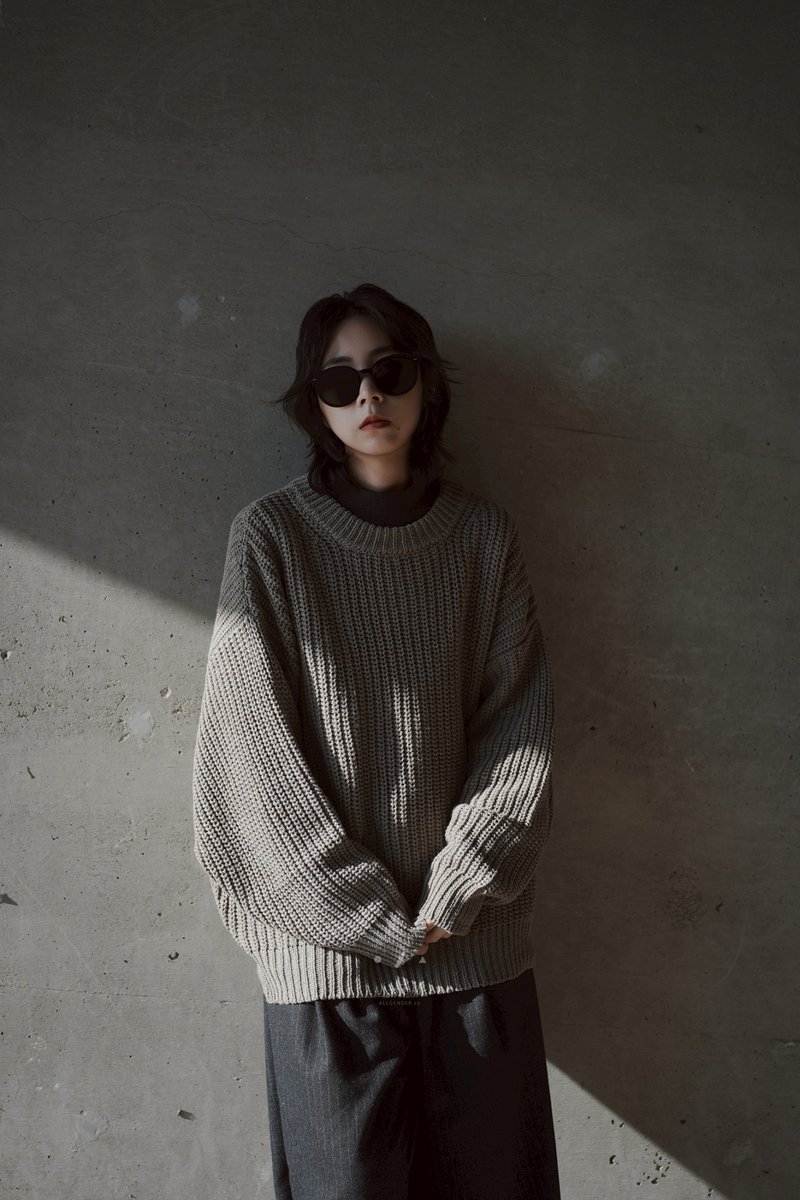 直島粗針慵懶毛衣 - 2色 Wool 8%  - 駝 - 女毛衣/針織衫 - 其他人造纖維 卡其色