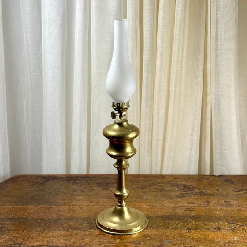 50602-典雅法國古董黃銅油燈 - 擺飾/家飾品 - 銅/黃銅 