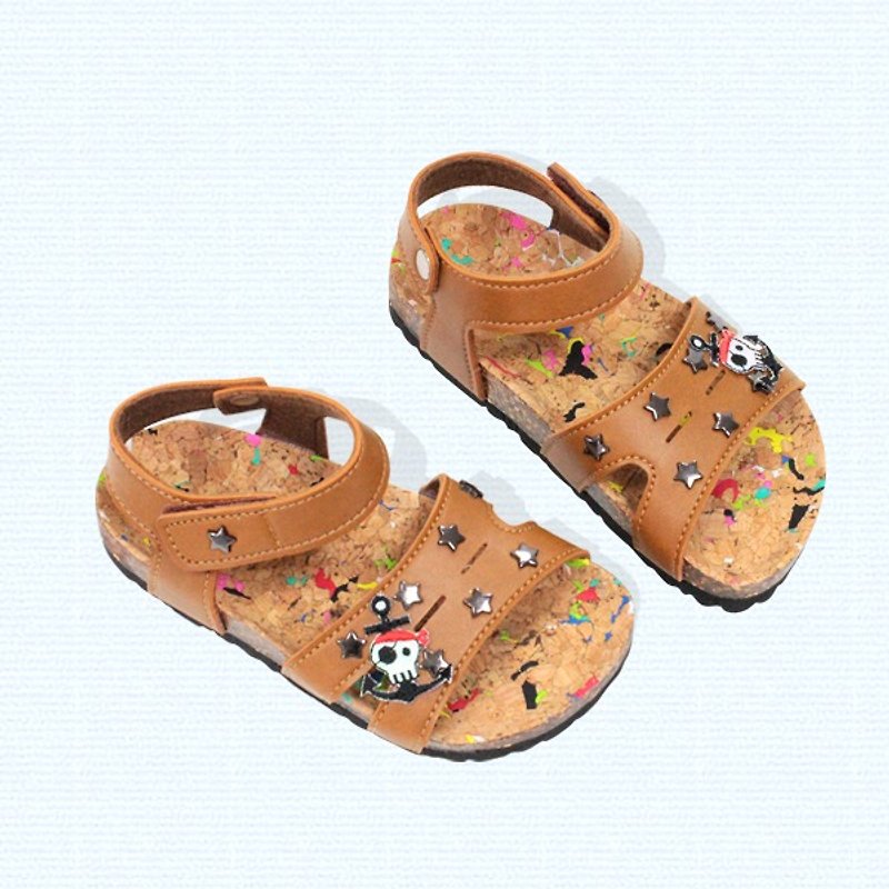 Boing toddler's cork sandals brown - รองเท้าเด็ก - หนังเทียม สีนำ้ตาล