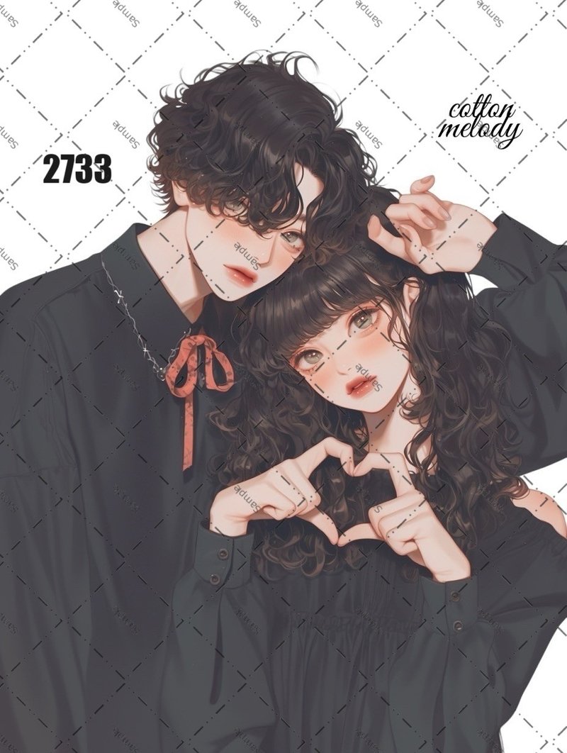 original sticker no.2733 人物ステッカー オリジナルステッカー オリジナル人物ステッカー 装飾ステッカー cotton melody - 貼紙 - 紙 