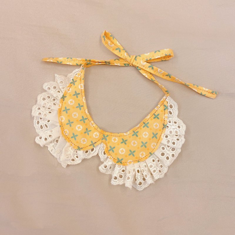 Lolita style pet collar customized color - Collars & Leashes - Cotton & Hemp Yellow